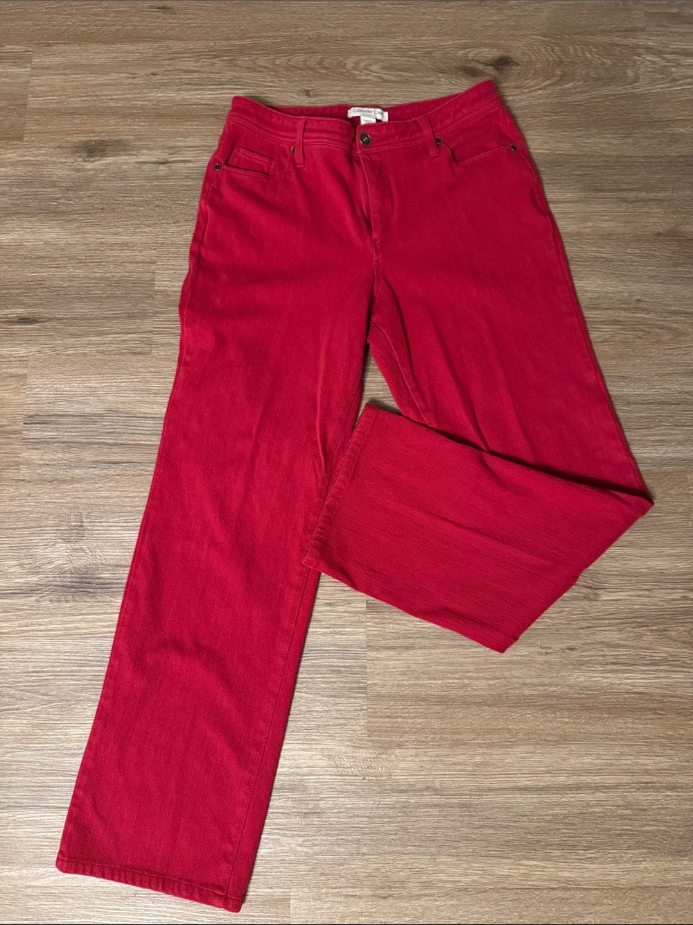 Coldwater Creek Straight-Leg Jeans in Bright Red-6 Petite